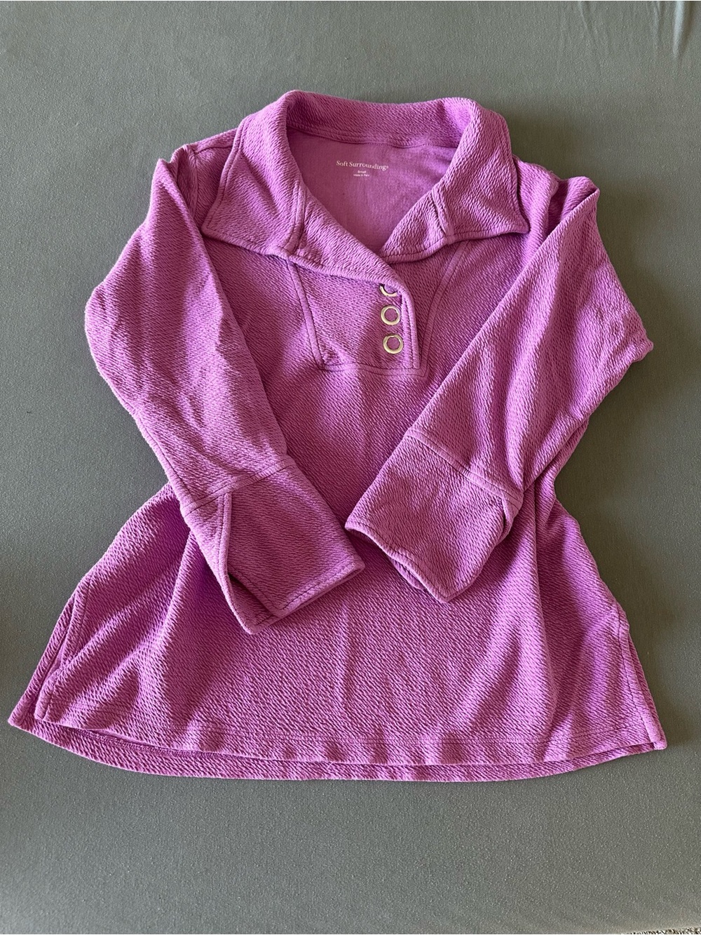 Soft Surroundings Purple Textured Pull Over Sweater